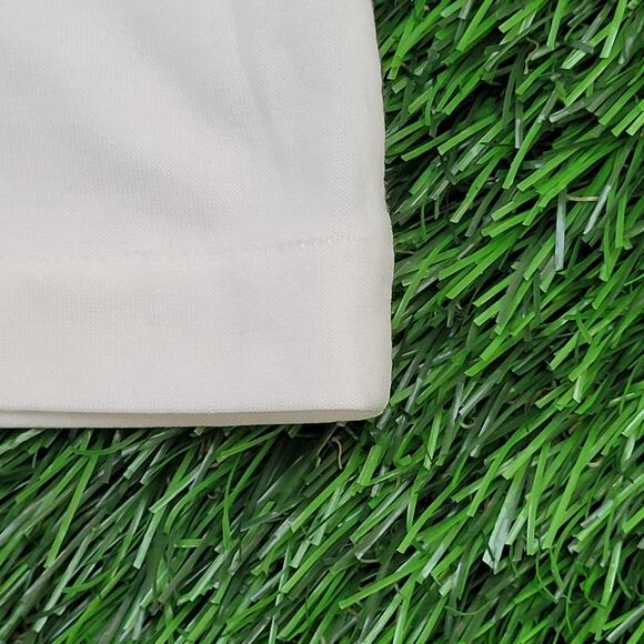 Vintage 90s MOD Disco Polo Shirt S/M 19x25 Ivory Hippie USA - Picture 12 of 12